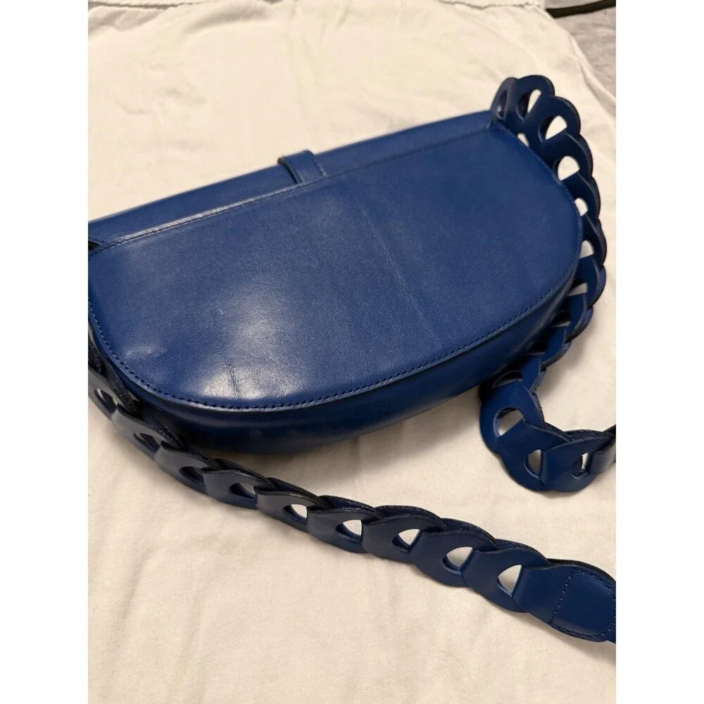 Patricia Nash Vilette Leather Chainlink Shoulder Bag - Cerulean Blue